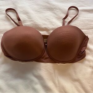 Aerie Brown Strapless Lightly Lined Bra Size 32D